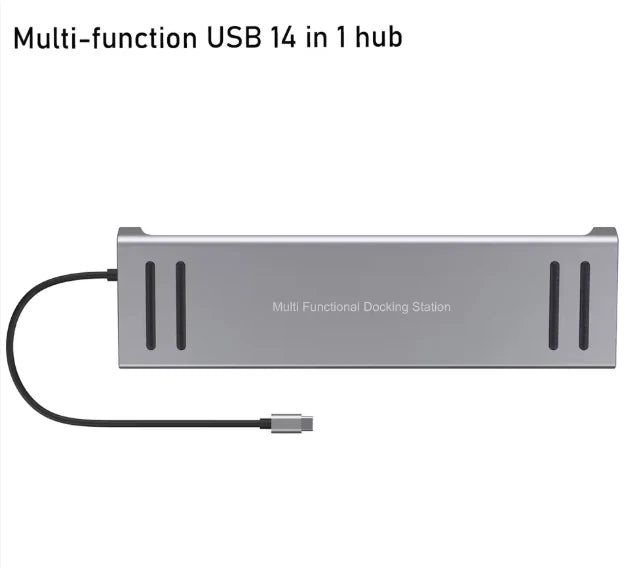 14-in-1 USB-C Docking Station  محطة توصيل USB-C متعددة المنافذ 14 في 1