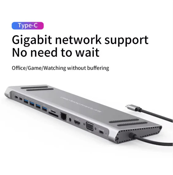 14-in-1 USB-C Docking Station  محطة توصيل USB-C متعددة المنافذ 14 في 1