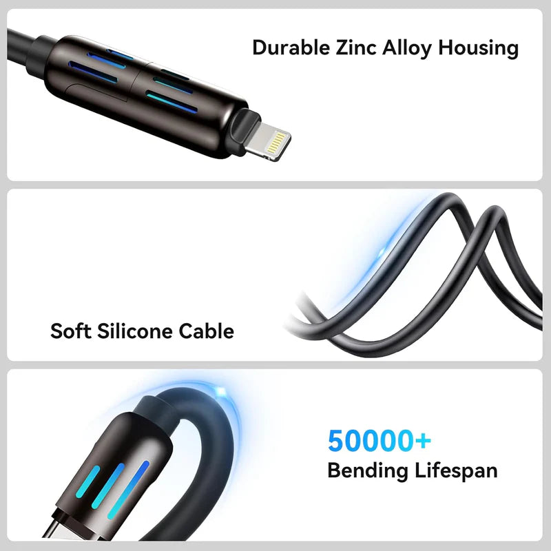 4-in-1 USB Charging Cable  كابل شحن USB متعدد 4 في 1