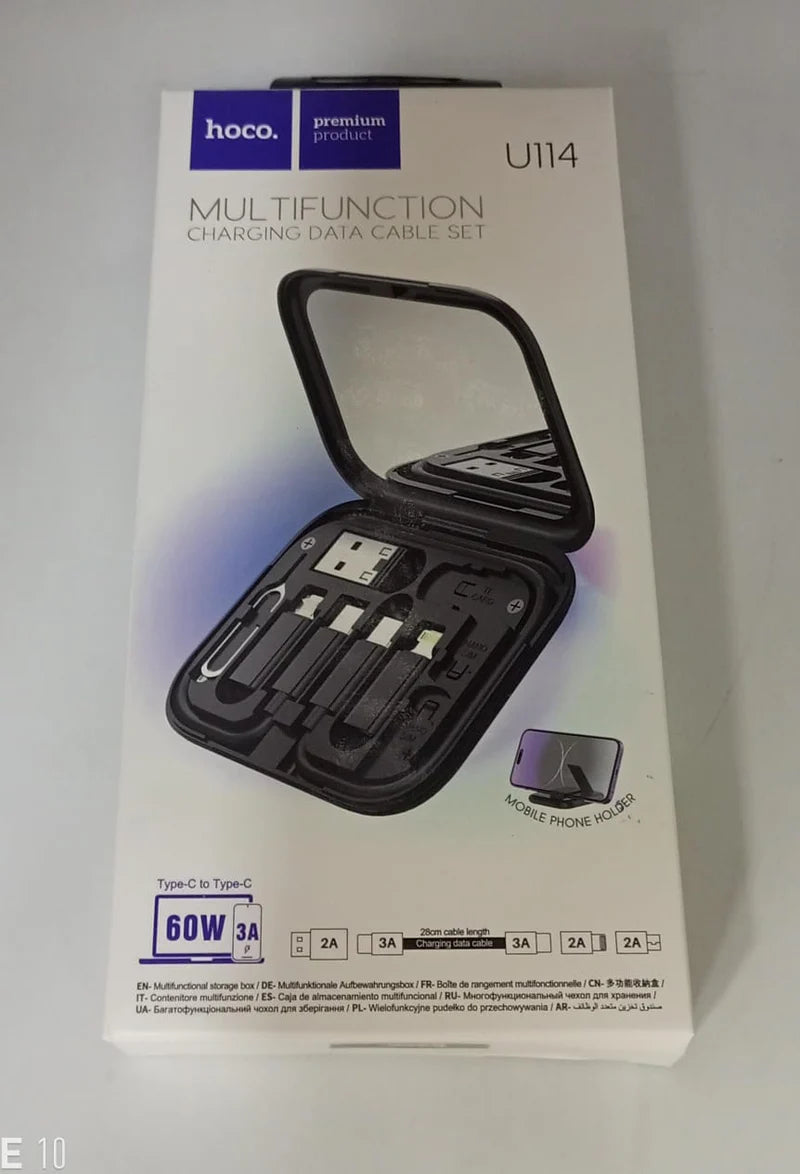 HOCO U114 Multifunction Data Cable Set  طقم كابلات شحن HOCO U114 متعدد الوظائف