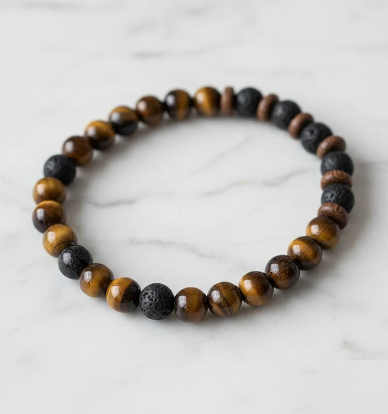 Natural Stone Beaded Bracelet  سوار خرز من الحجر الطبيعي